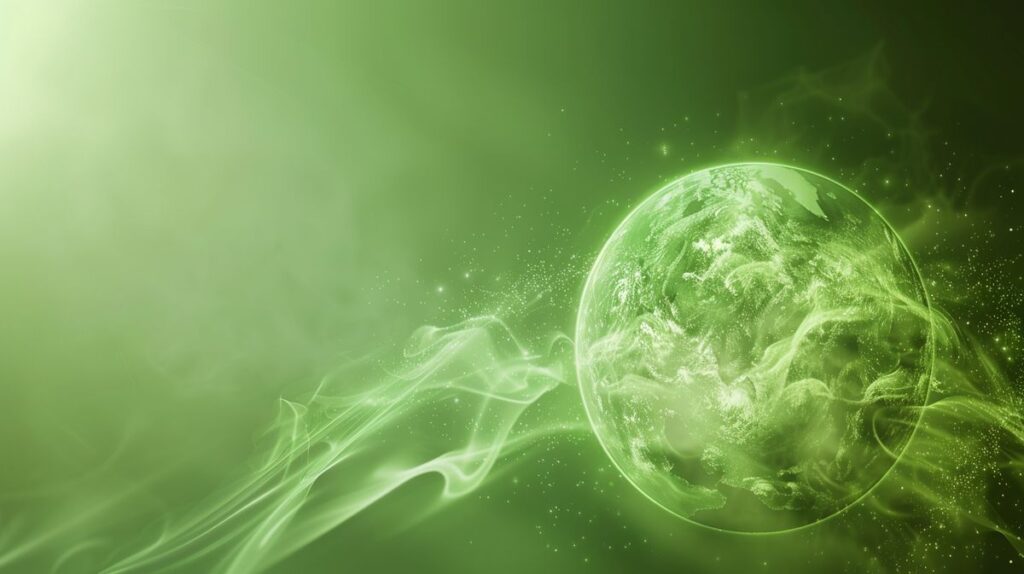 Green healthy Earth with refreshing breeze symbolizing Earth Breeze non toxic conditions